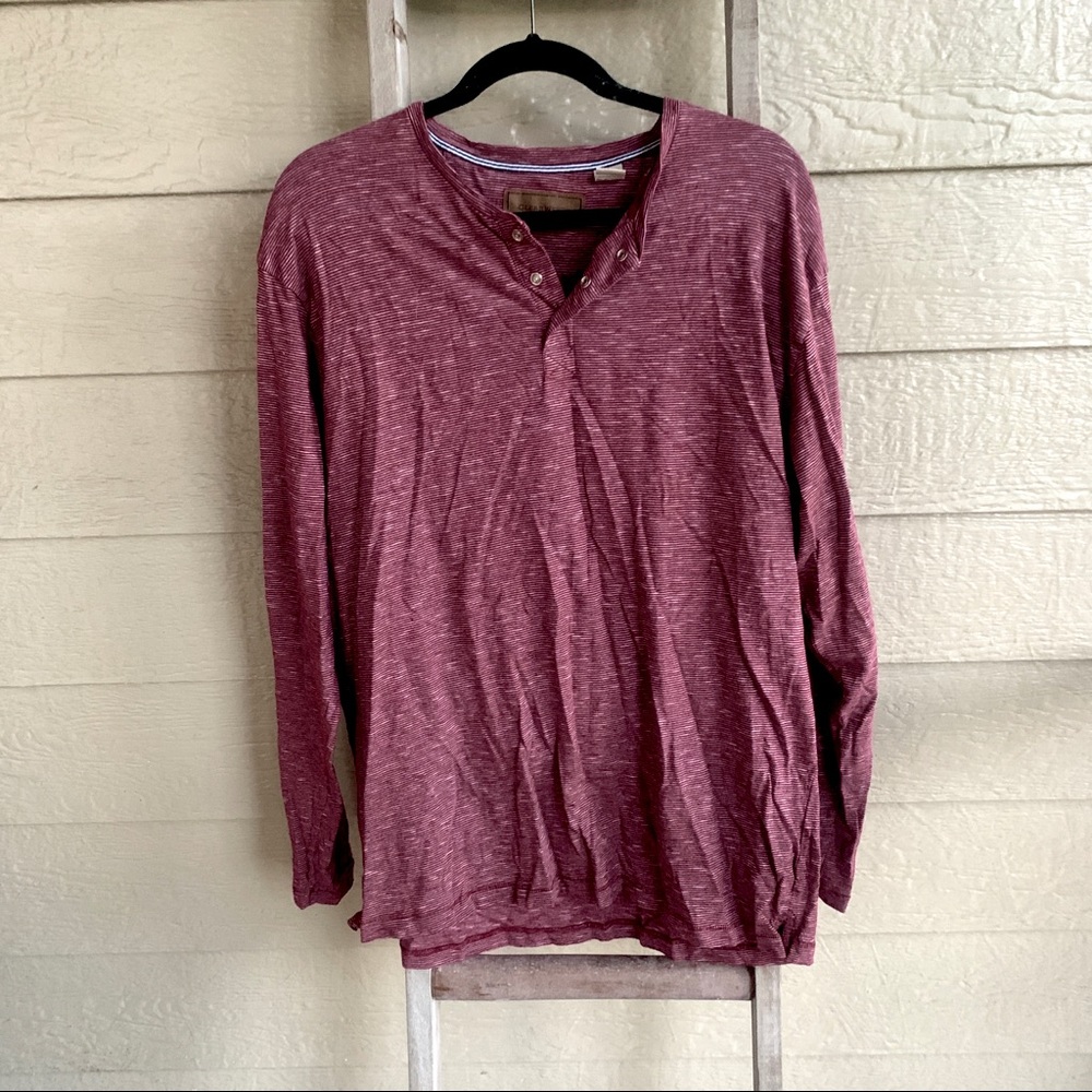 Burgundy stripe Henley shirt